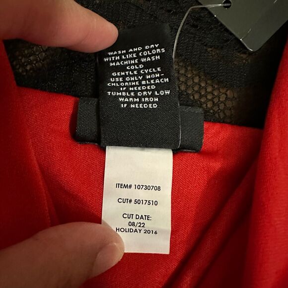 TORRID Surplice Top Womens Blouse Sz 5X Plus Red V-Neck 3/4 Sleeve Knit NWT - Picture 9 of 11